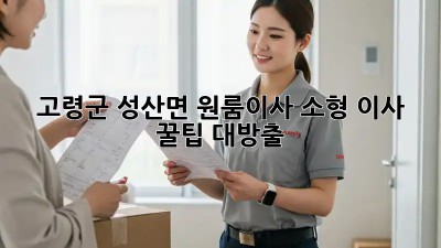 고령군 성산면 원룸이사? 소형 이사 꿀팁 대방출! 🚚💨