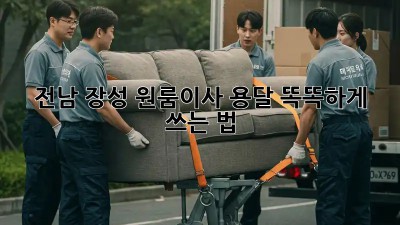 전남 장성 원룸이사, 용달 똑똑하게 쓰는 법🍯